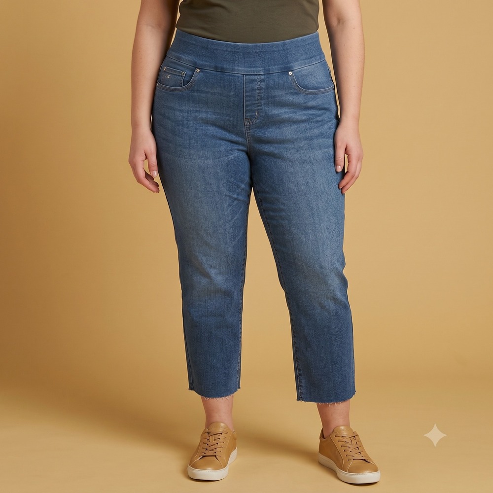 JAG Amelia Slim Ankle Jeans Womens 18W/27 Plus Size Blue Pull On Denim EUC